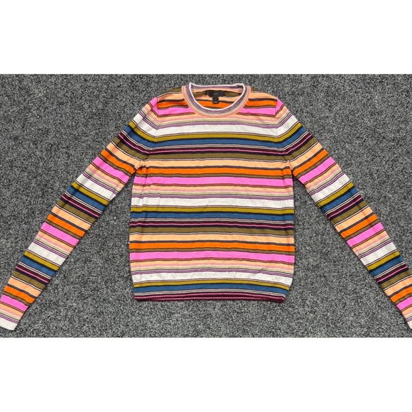 J.Crew Sweaters - J.Crew Sweater S Multicolor Striped Crewneck Knit Pullover Preppy Chic